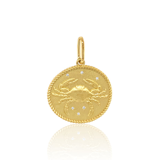 Double Sided Zodiac Charm 18K Gold | Colette Jewelry