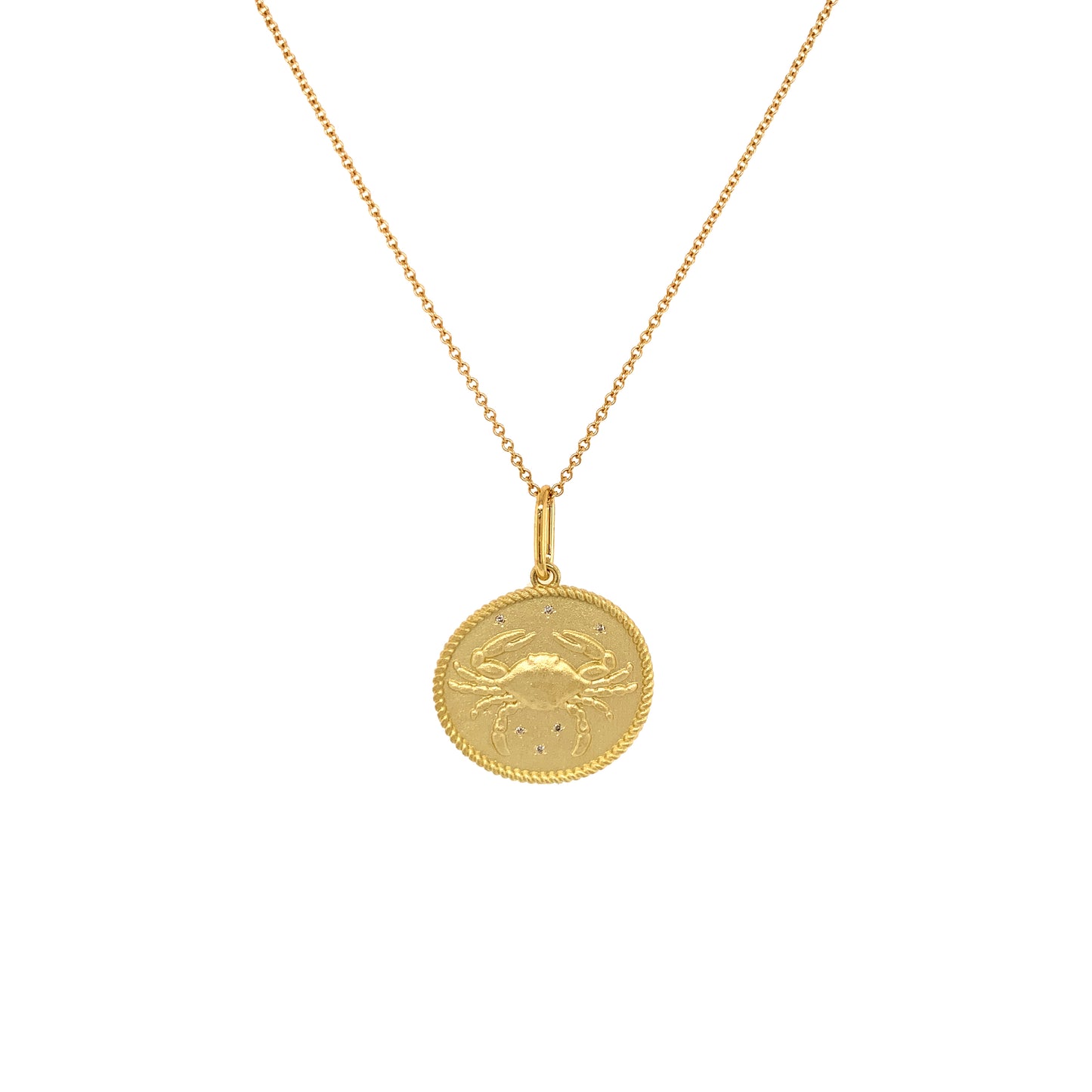 Cancer Zodiac Double-Sided Pendant Necklace | 18K Gold | Colette Jewelry