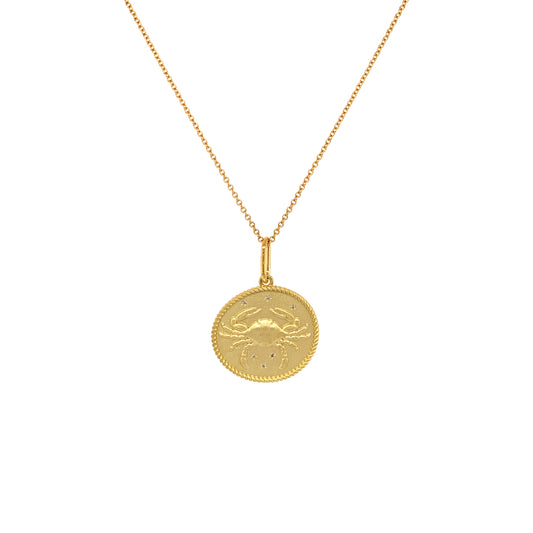 Cancer Zodiac Double-Sided Pendant Necklace | 18K Gold | Colette Jewelry
