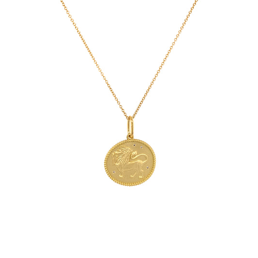Leo Zodiac Double-Sided Pendant Necklace | 18K Gold | Colette Jewelry