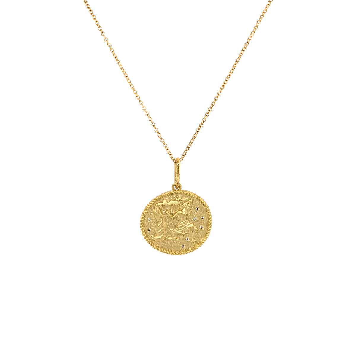 Double Sided Zodiac Pendant Necklace in 18K Gold | Colette Jewelry