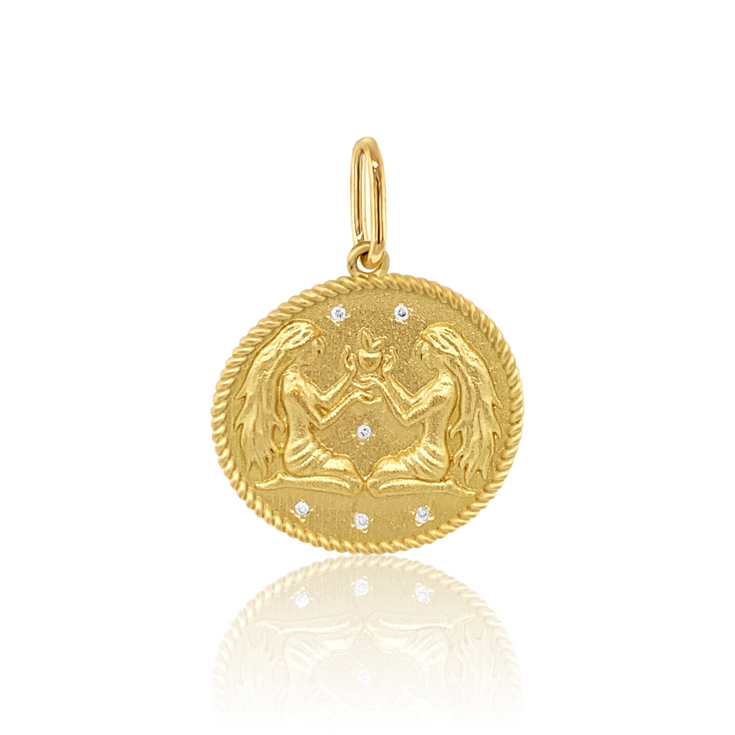 Double Sided Zodiac Charm 18K Gold Colette Jewelry