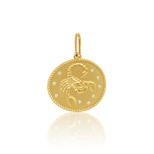 Double Sided Zodiac Charm 18K Gold | Colette Jewelry