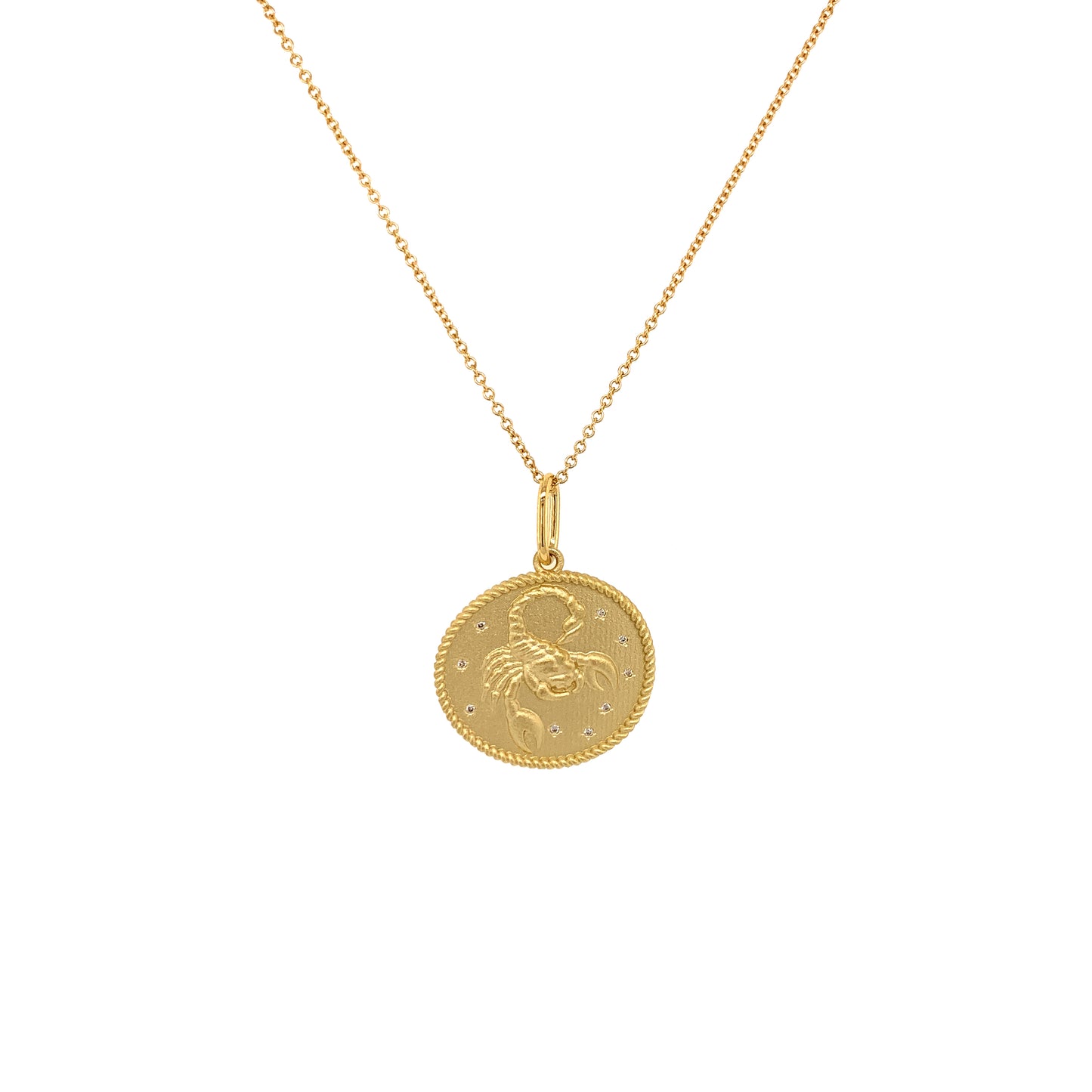 Scorpio Double-Sided Zodiac Pendant in 18K Gold | Colette Jewelry