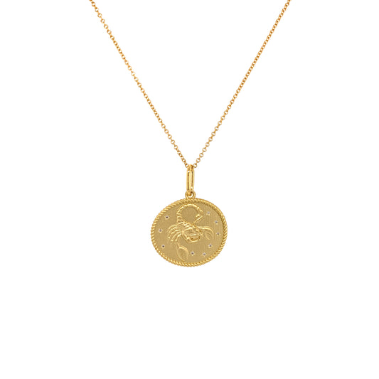 Scorpio Double-Sided Zodiac Pendant in 18K Gold | Colette Jewelry