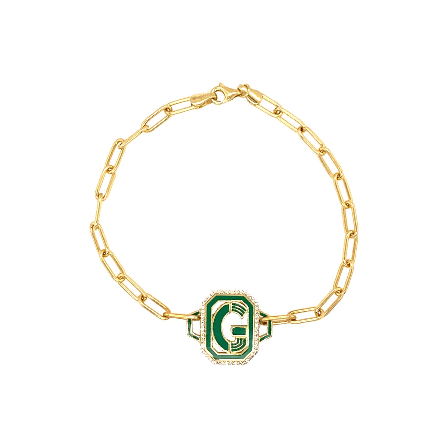 Gatsby Initial Bracelet in 18K Gold – Fifteen Colors | Colette Jewelry
