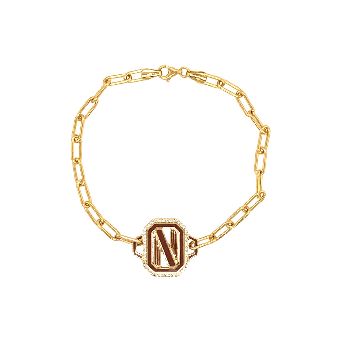 Gatsby Initial Bracelet in 18K Gold – Fifteen Colors | Colette Jewelry