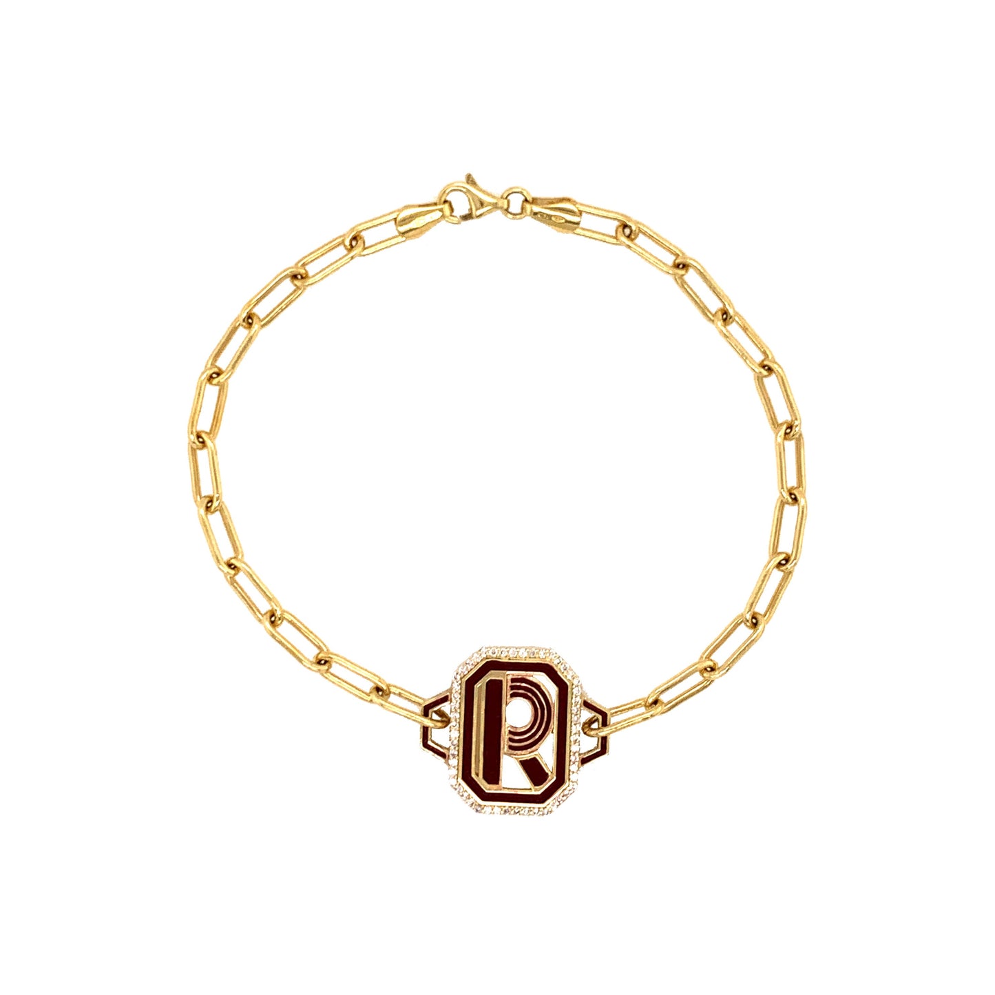 Gatsby Initial Bracelet in 18K Gold – Fifteen Colors | Colette Jewelry