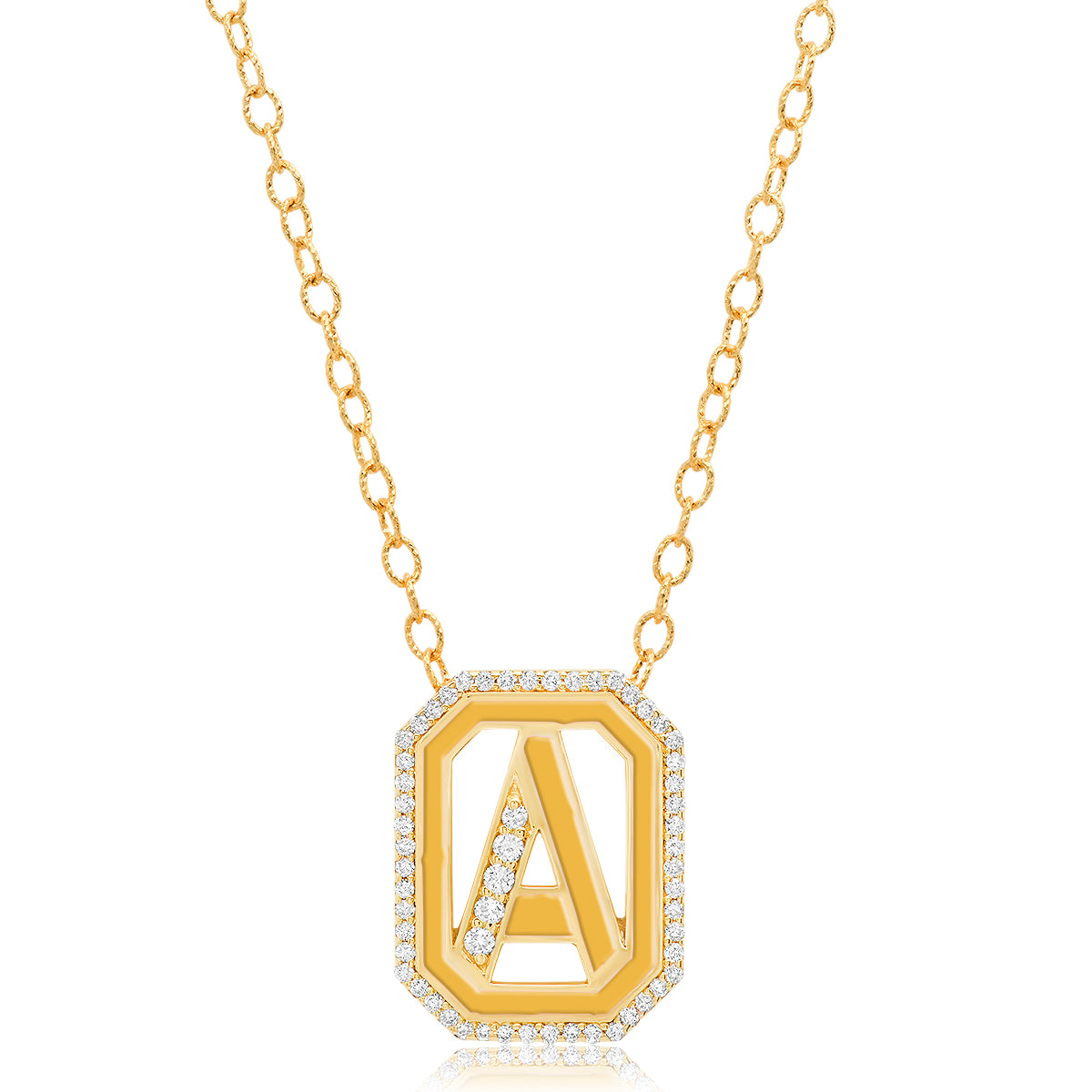 Gatsby Initial Necklace in 18K Gold – 15 Colors | Colette Jewelry