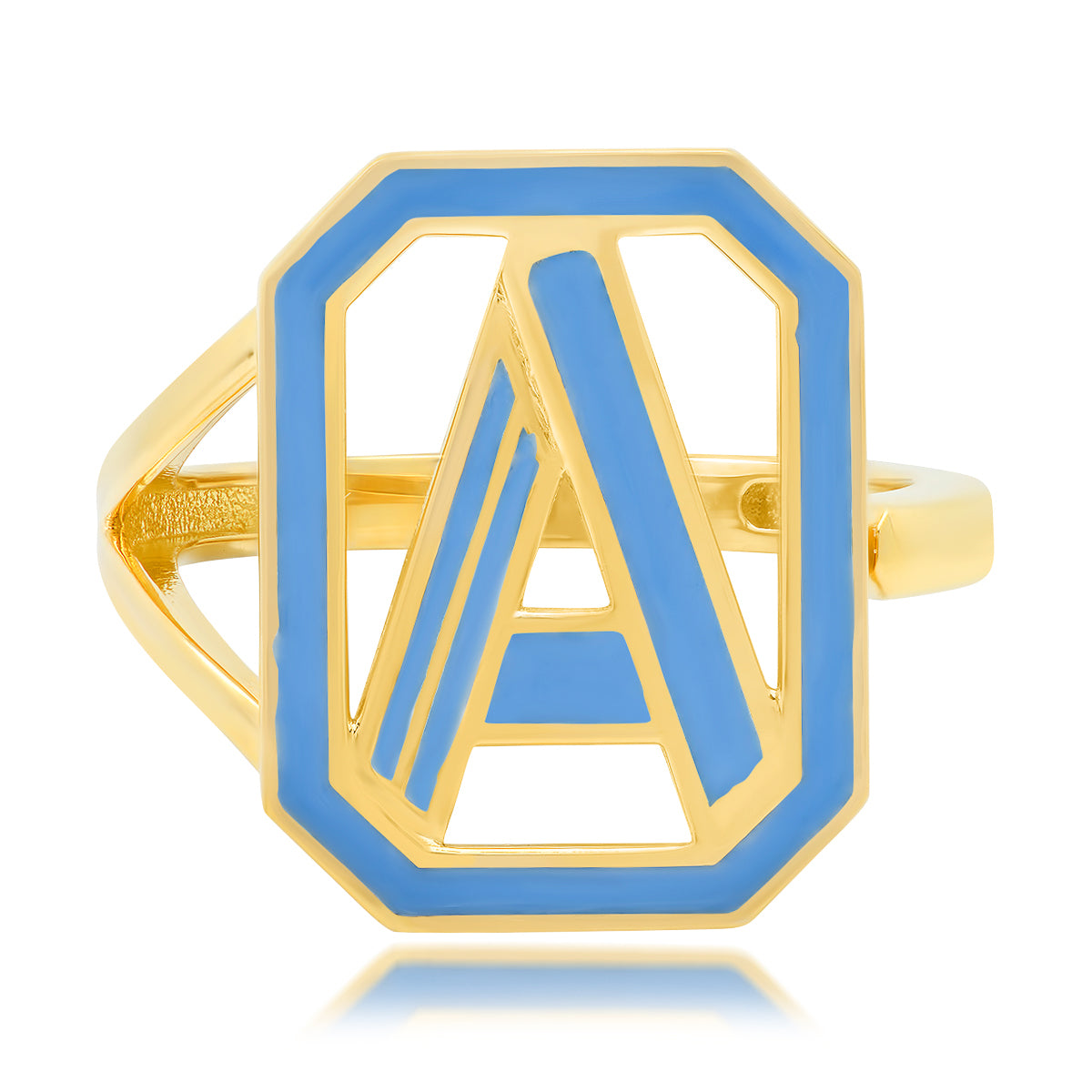 Gatsby Initial Ring in 18K Gold – Fifteen Colors | Colette Jewelry