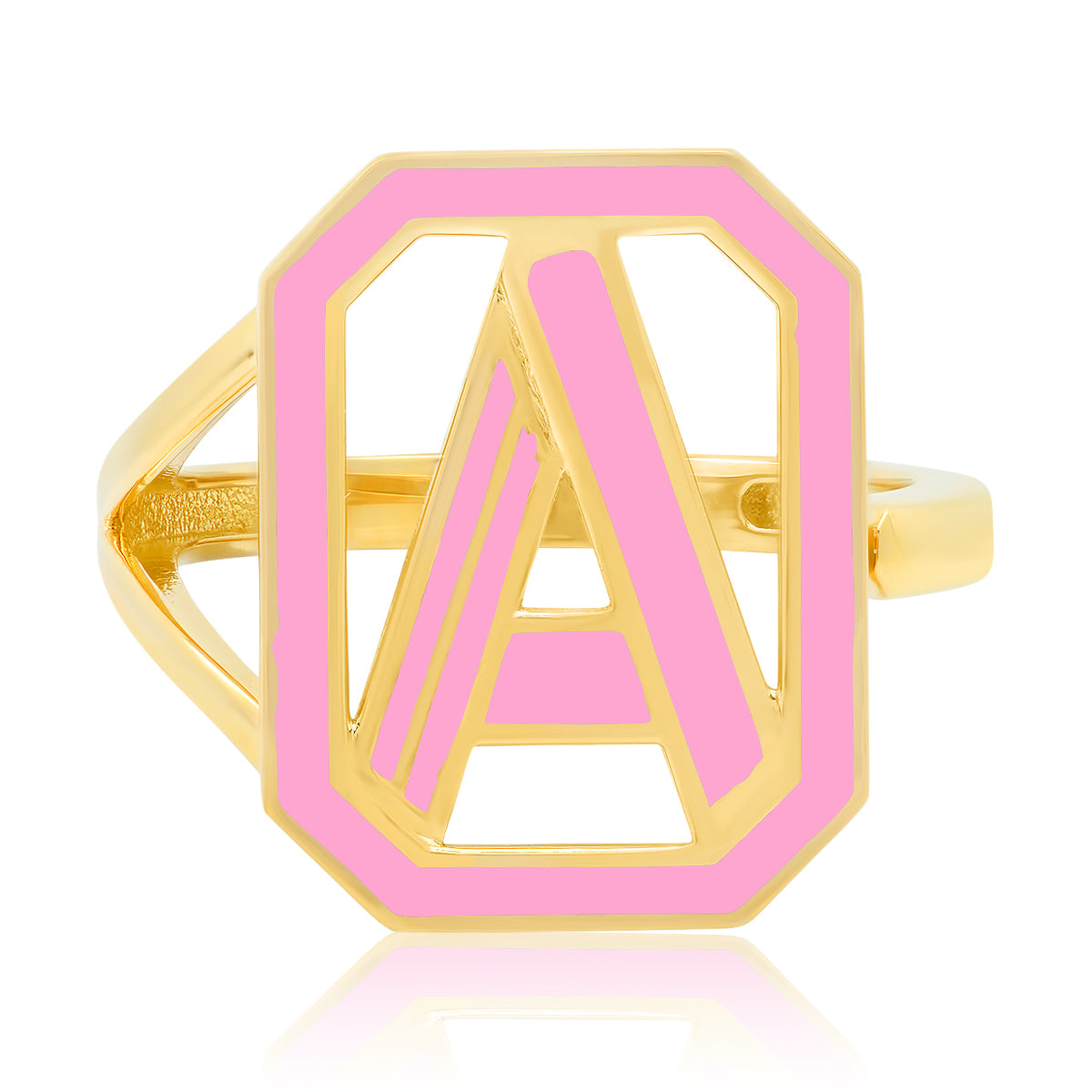 Gatsby Initial Ring in 18K Gold – Fifteen Colors | Colette Jewelry