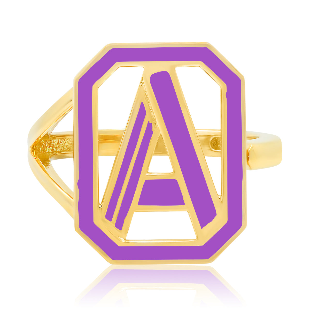 Gatsby Initial Ring in 18K Gold – Fifteen Colors | Colette Jewelry