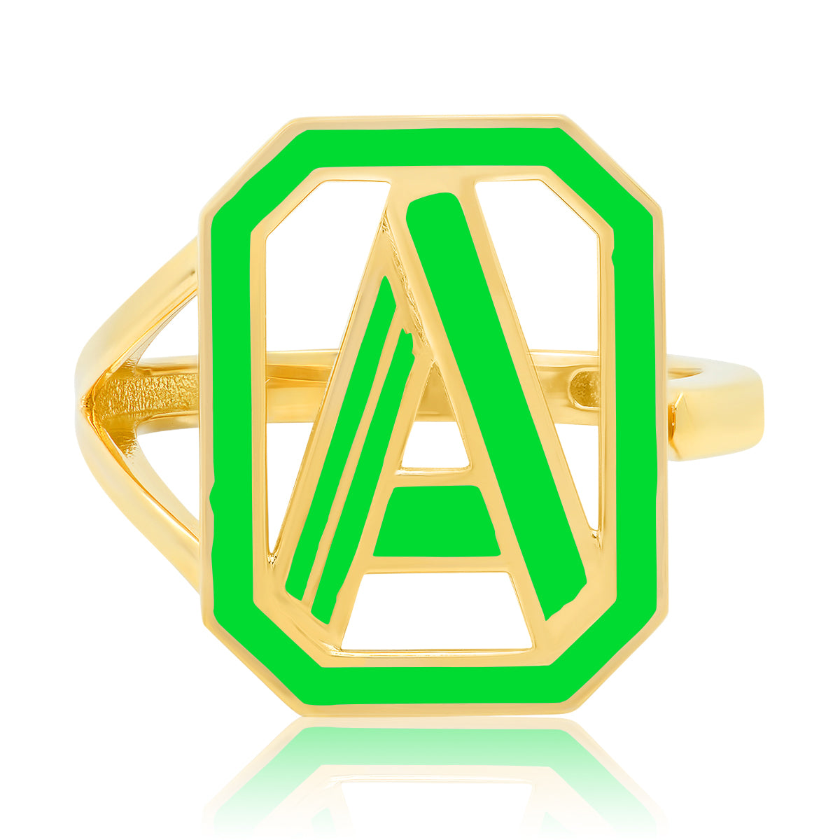 Gatsby Initial Ring in 18K Gold – Fifteen Colors | Colette Jewelry