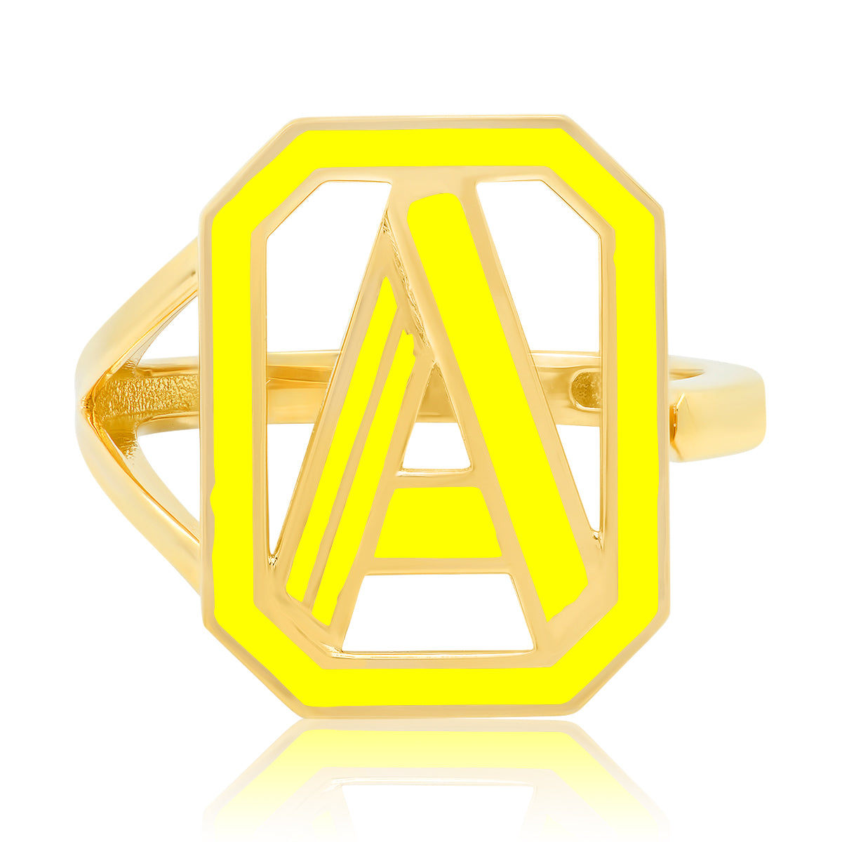 Gatsby Initial Ring in 18K Gold – Fifteen Colors | Colette Jewelry