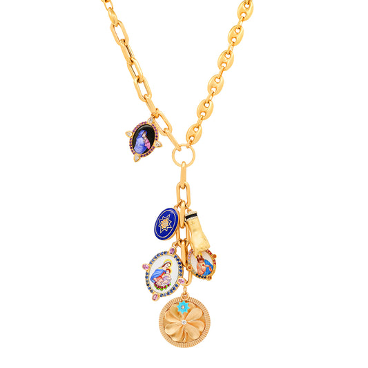 Full Protection Necklace – 18K Gold, Diamonds & Mixed Stones | Colette Jewelry