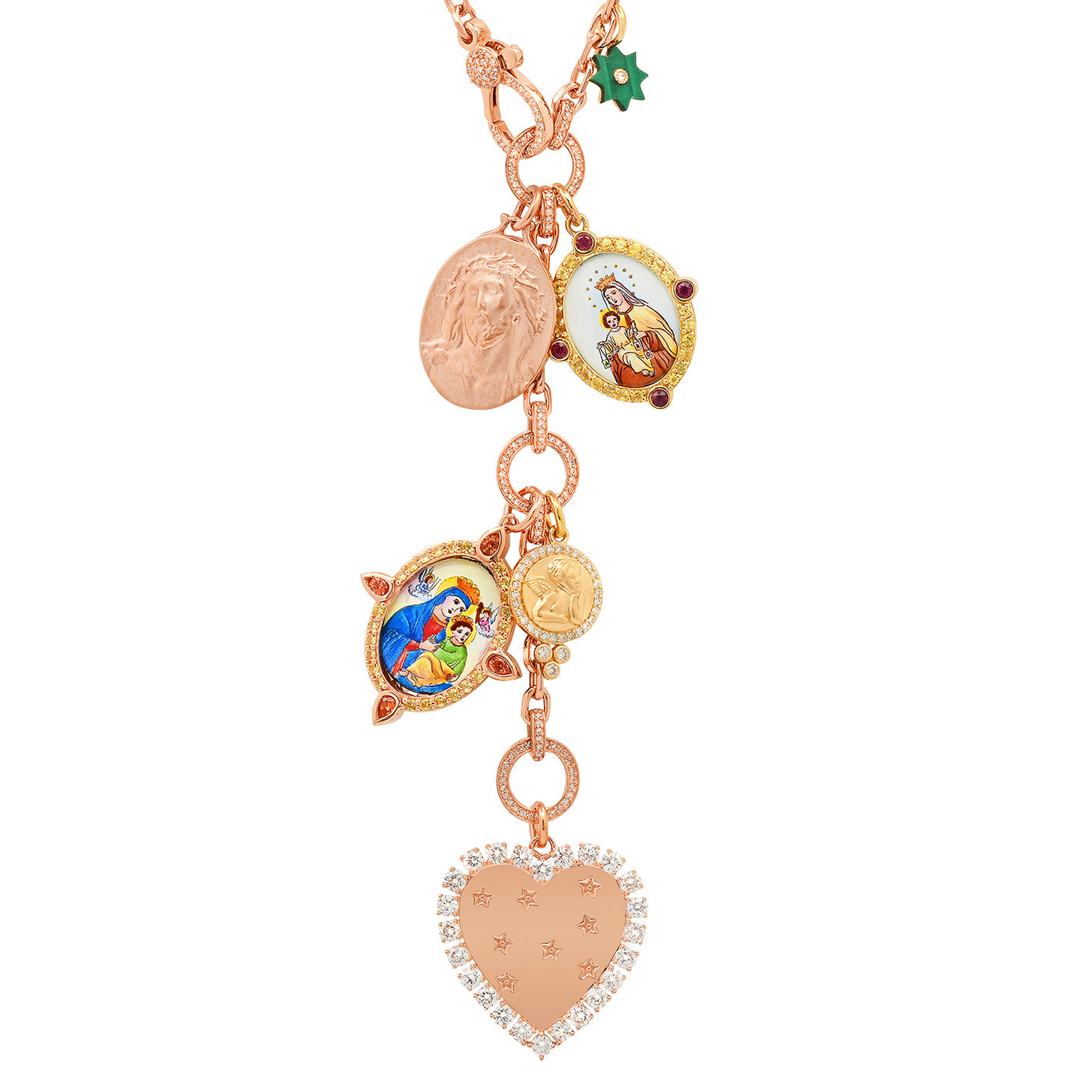 Love My Charms Long Necklace – 18K Gold Multi-Stone Colette Jewelry