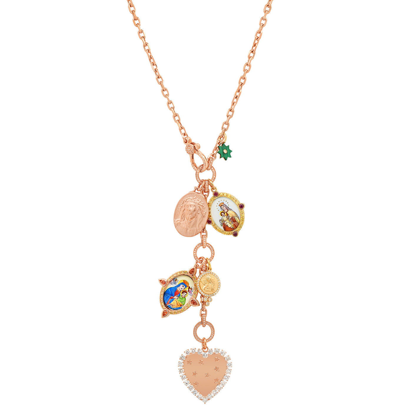 Love My Charms Long Necklace – 18K Gold Multi-Stone Colette Jewelry