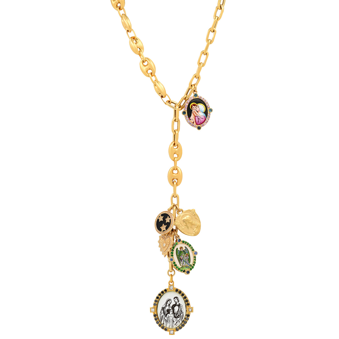 Holy Family Long Necklace – 18K Gold Santos y Cielos – Colette Jewelry