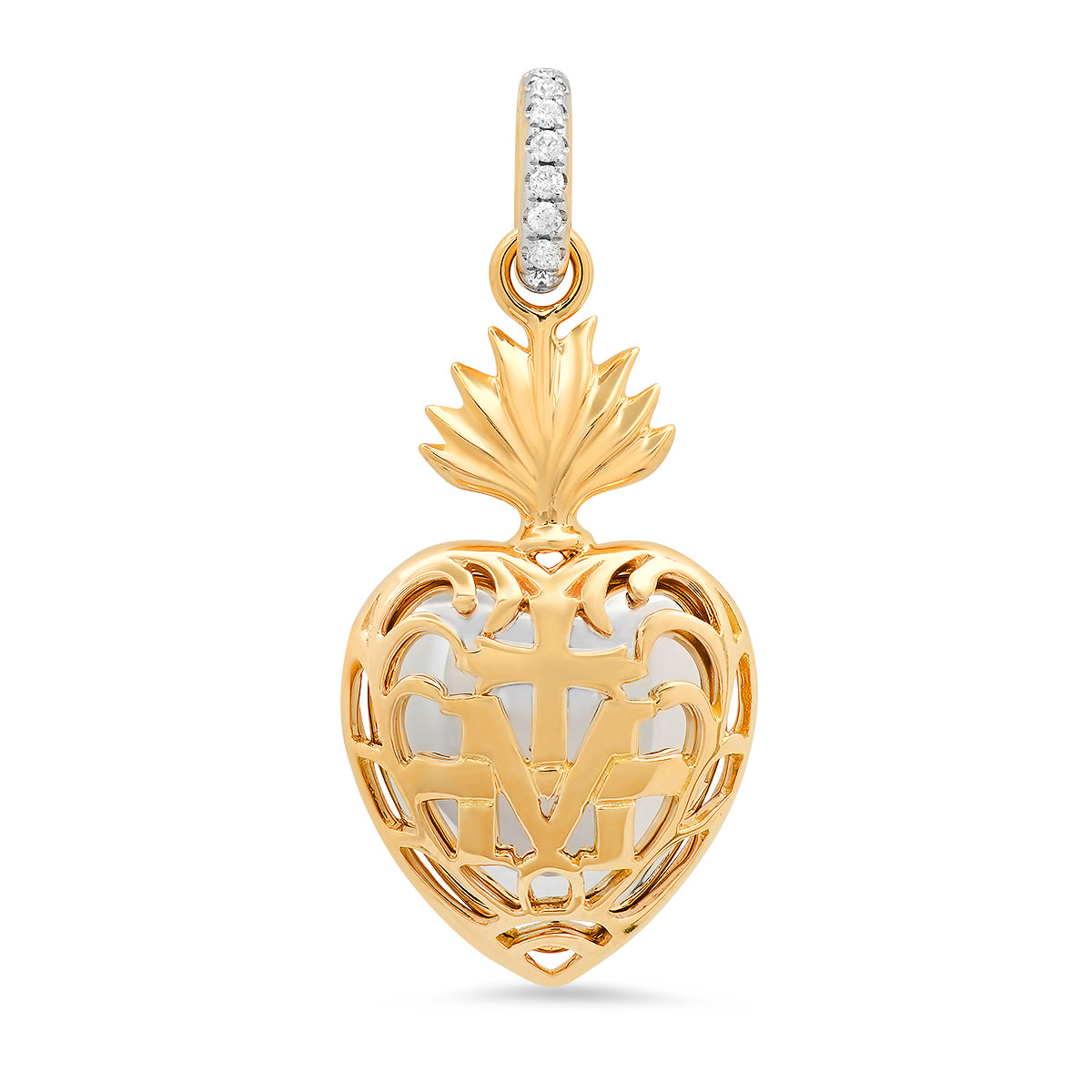 Royal Heart Charm 18K Gold Diamond Colette Jewelry