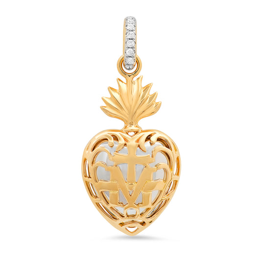 Royal Heart Charm 18K Gold Diamond Colette Jewelry