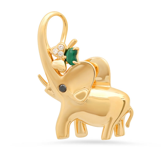 Lucky Elephant Charm 18K Gold Santos y Cielos Colette Jewelry