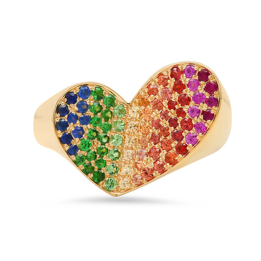 Heart Penacho Ring in 18K Gold with diamond — Colette Jewelry