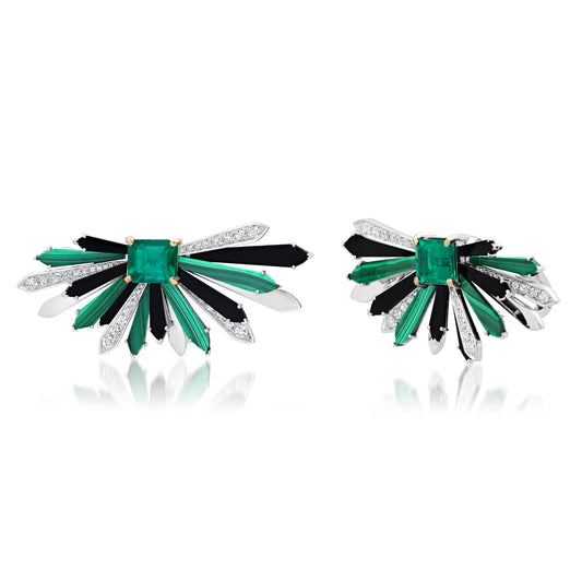 Emerald Cocktail Earrings 18K Gold | Colette x MUZO | Colette Jewelry