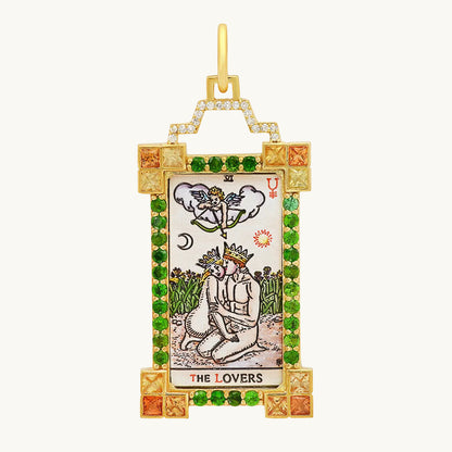The Lovers Tarot Charm in 18K yellow gold with white diamond — Colette Jewelry