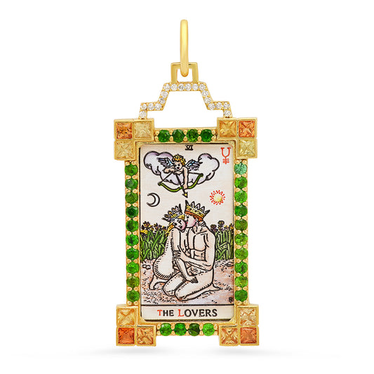 The Lovers Tarot Charm 18K Gold Diamond Colette Jewelry