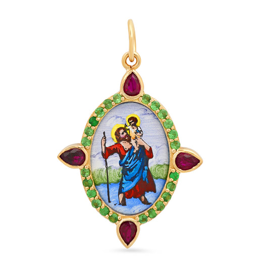 Father and Son Medium Medal 18K Gold Charm — Colette Jewelry