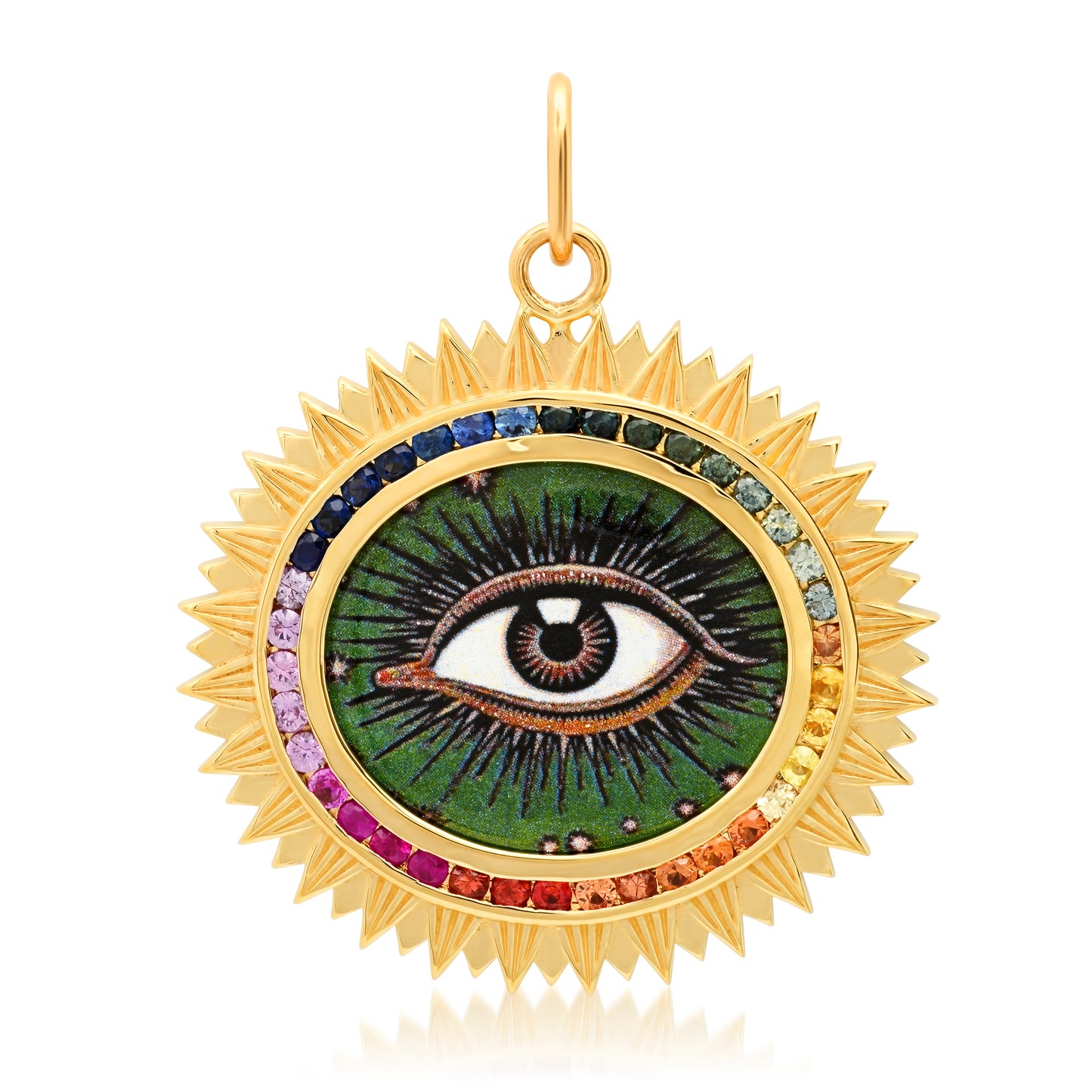 Master Evil Eye Charm with Chain 18K Gold Diamonds Colette Jewelry