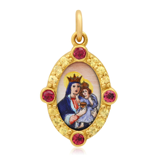 Our Lady of Carmel Mini Medal Necklace – Santos y Cielos | Colette Jewelry