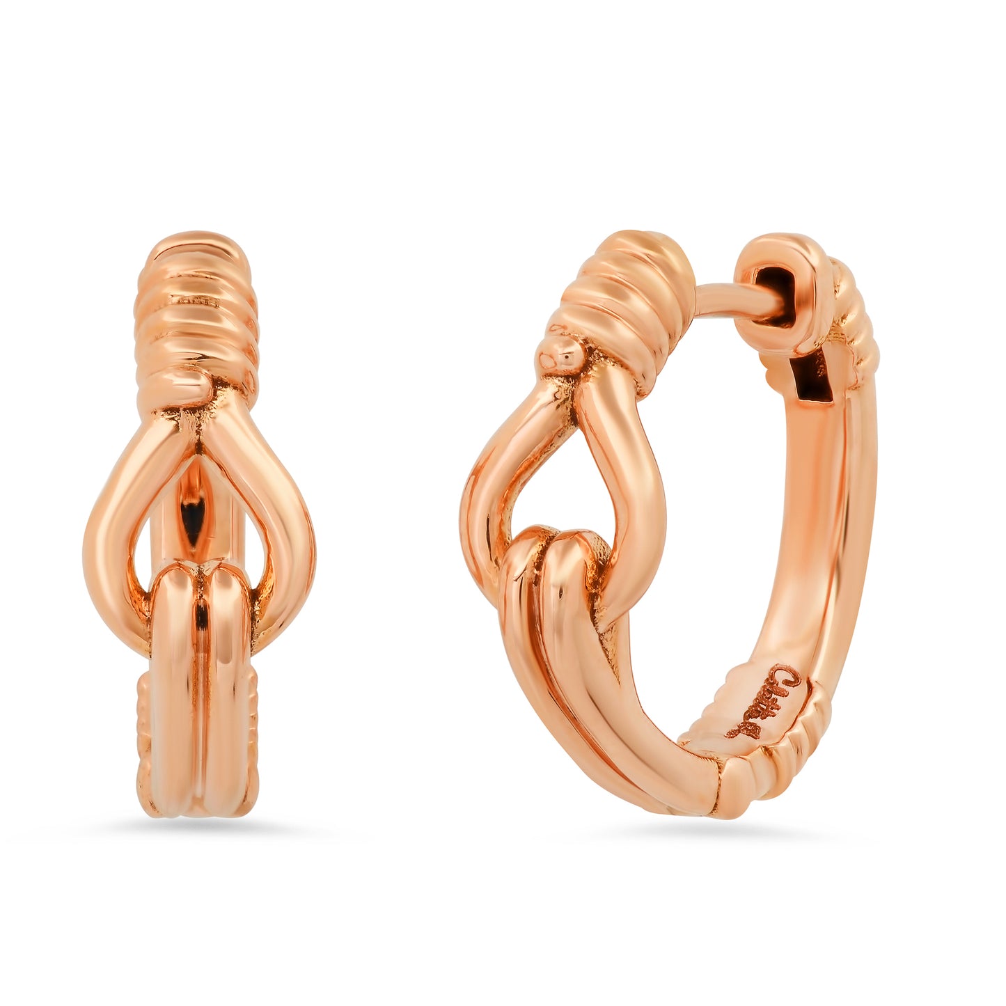 Toi et Moi Mini Hoops 18K Gold Diamond & Sapphire Earrings | Colette Jewelry