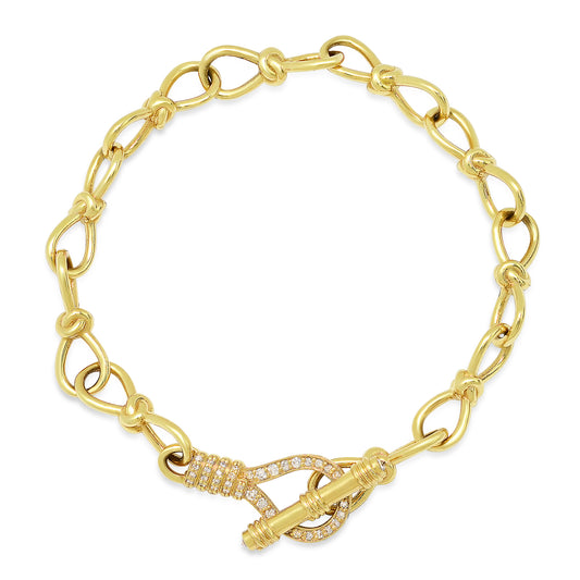 Toi et Moi Chain Bracelet with T-Bar in 18K Gold | Colette Jewelry
