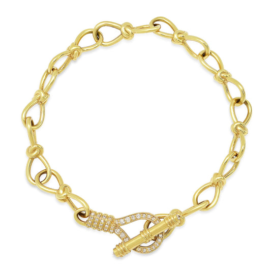 Toi et Moi T-Bar Bracelet in 18K Gold | Colette Jewelry