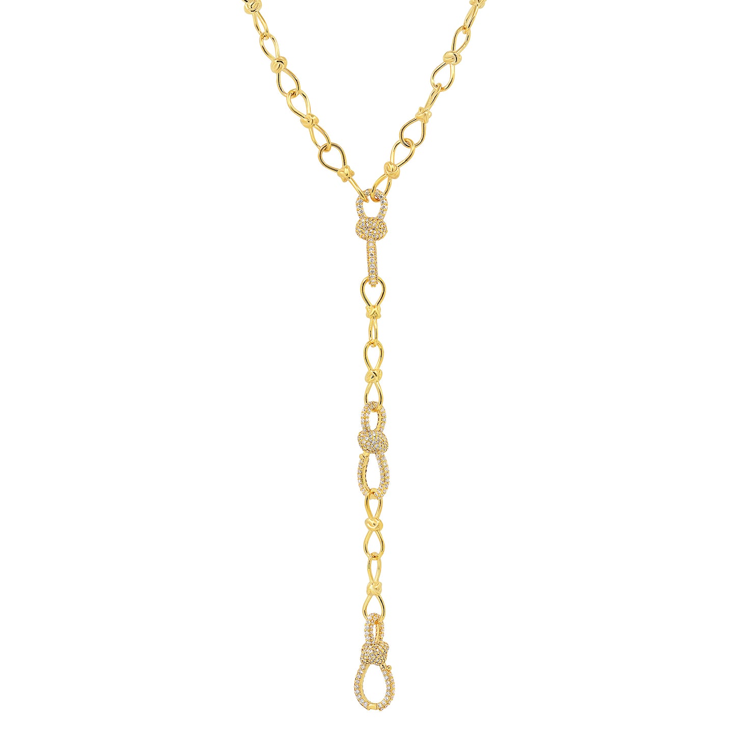 Toi et Moi Master Chain with Lockets Full Pavé 18K Gold & Diamonds | Colette Jewelry