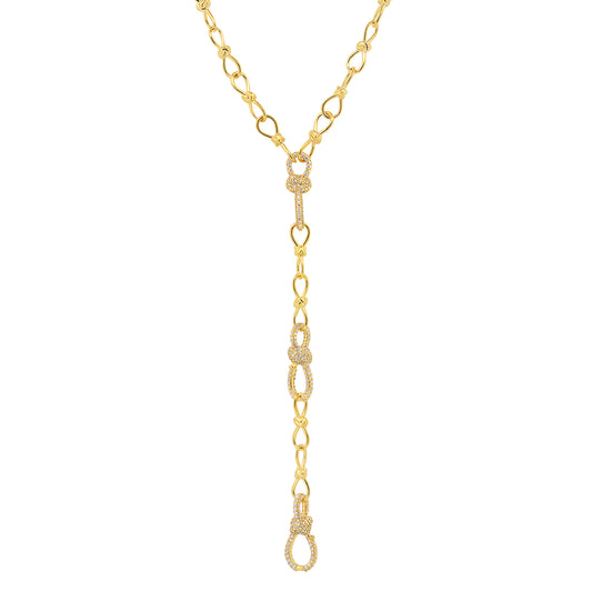 Toi et Moi Master Chain with Lockets Full Pavé 18K Gold & Diamonds | Colette Jewelry
