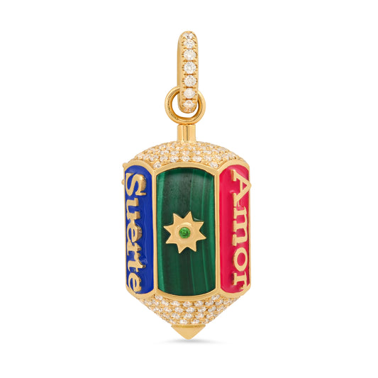Pirinola Malachite Charm 18K Gold Green Stone Colette Jewelry