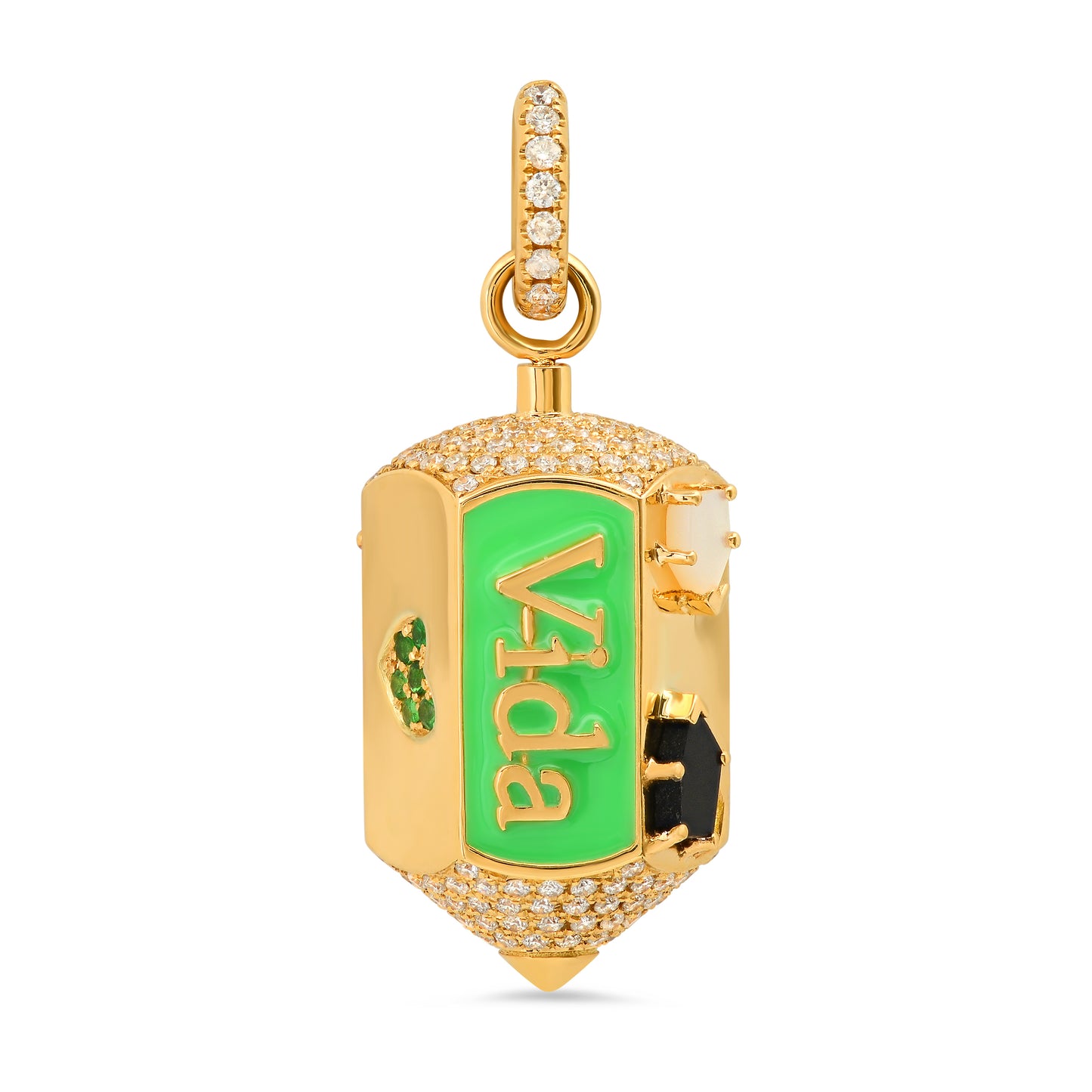 Pirinola Malachite Charm 18K Gold Green Stone Colette Jewelry