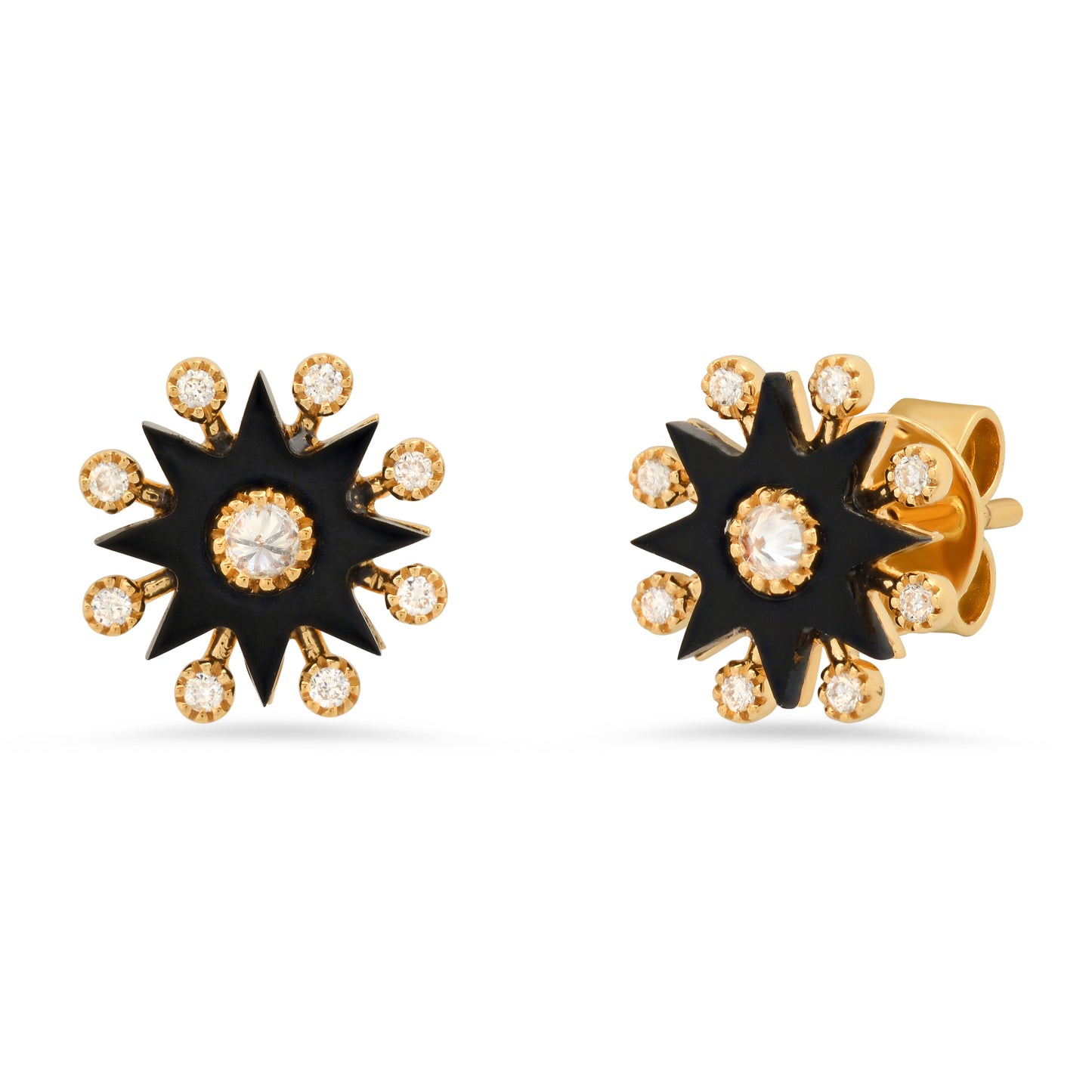 Comète Stud Earrings – 18K Gold & Diamond – Twinkle Galaxia | Colette Jewelry