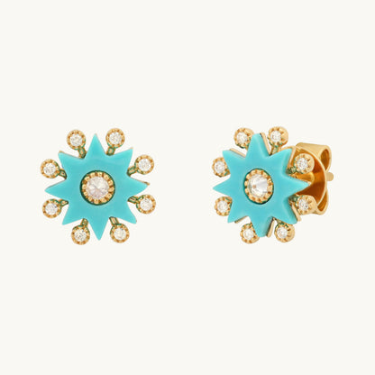 Comète Stud Earrings in Galaxia Collection in 18K yellow gold with brilliant-cut diamond — Colette Jewelry