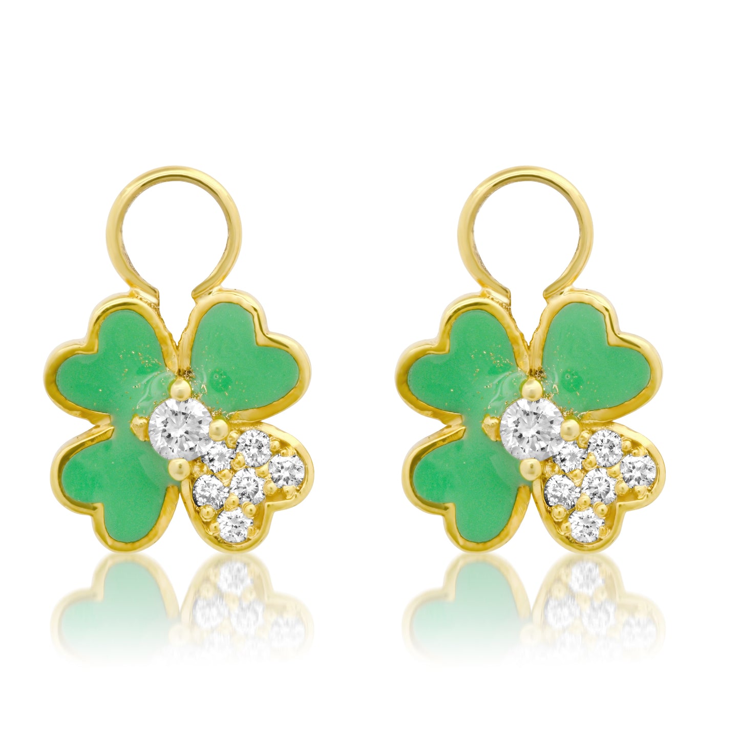 Mini Clover Hoops – 18K Gold Diamond Earrings | Colette Jewelry