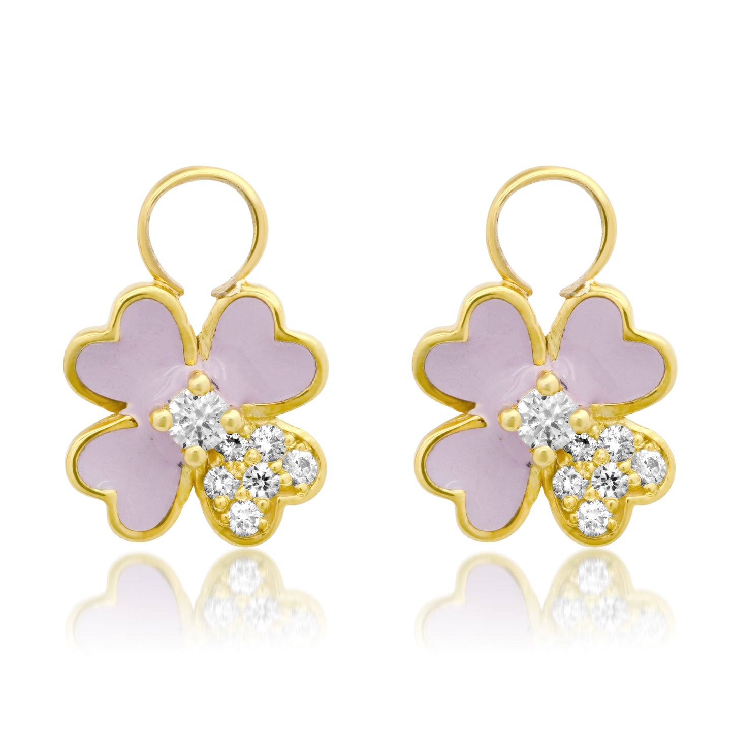 Mini Clover Hoops – 18K Gold Diamond Earrings | Colette Jewelry