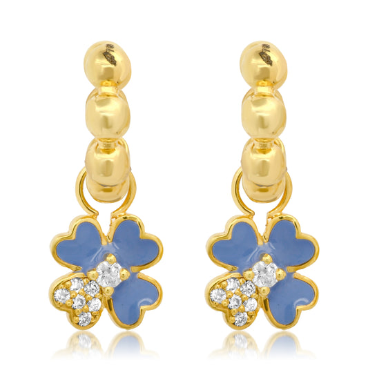 Mini Clover Hoops – 18K Gold Diamond Earrings | Colette Jewelry