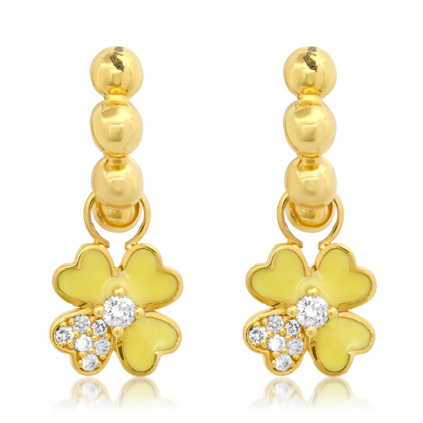 Mini Clover Hoops – 18K Gold Diamond Earrings | Colette Jewelry