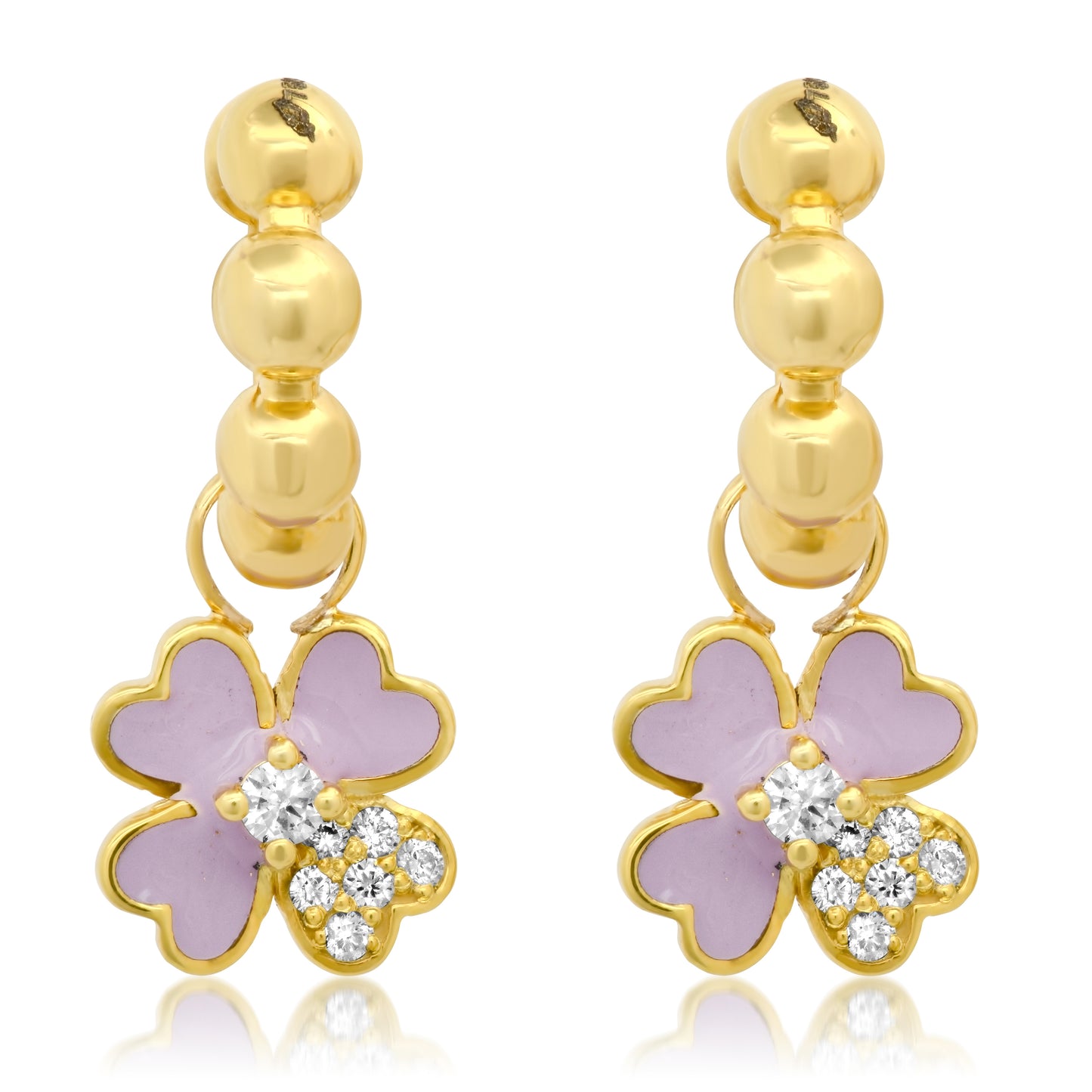Mini Clover Hoops – 18K Gold Diamond Earrings | Colette Jewelry