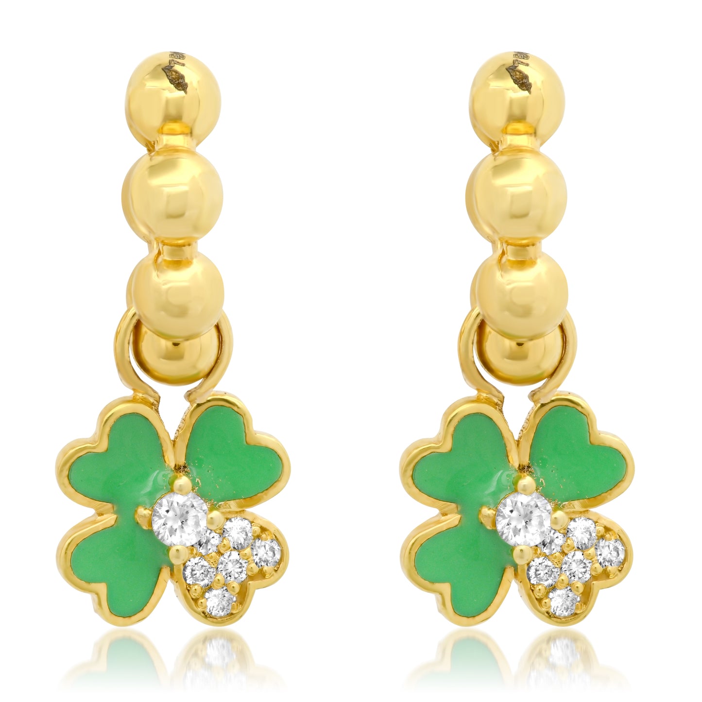 Mini Clover Hoops – 18K Gold Diamond Earrings | Colette Jewelry