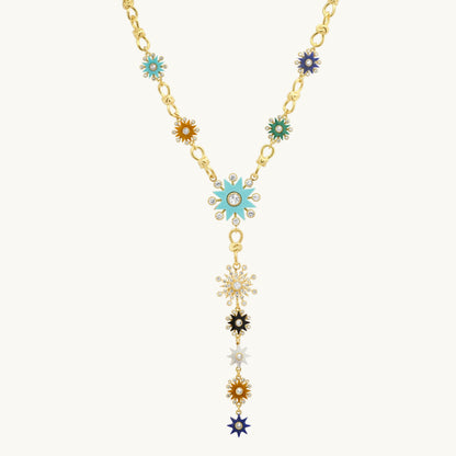 Comète Necklace Enchain – Rose Gold Toi et Moi Necklace in 18K rose gold with diamond — Colette Jewelry