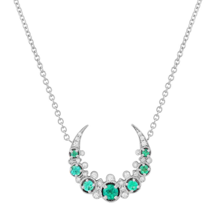Medium Moon Pendant with Emerald