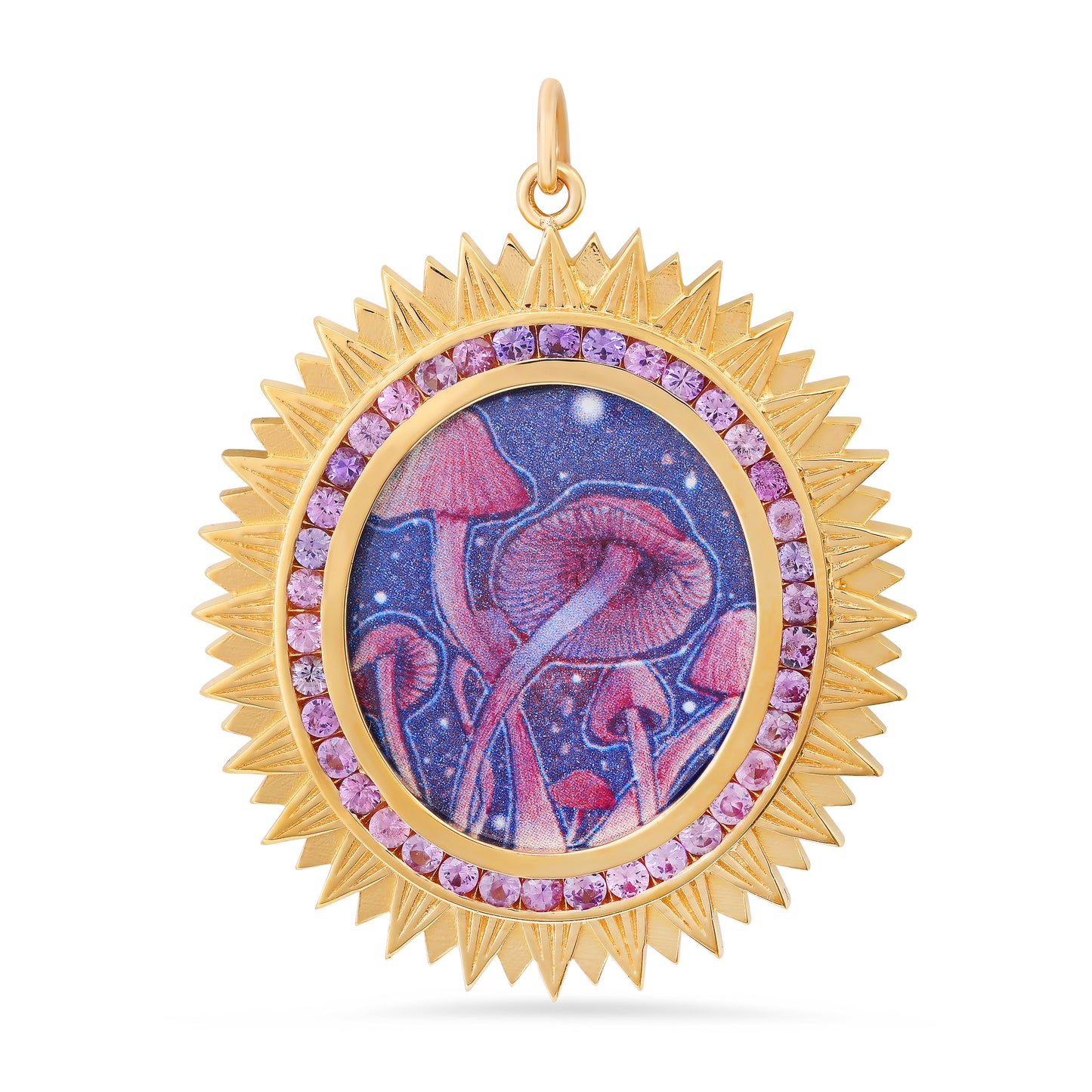 Spiritual Mushroom 18K Gold Diamond Pendant Colette Jewelry